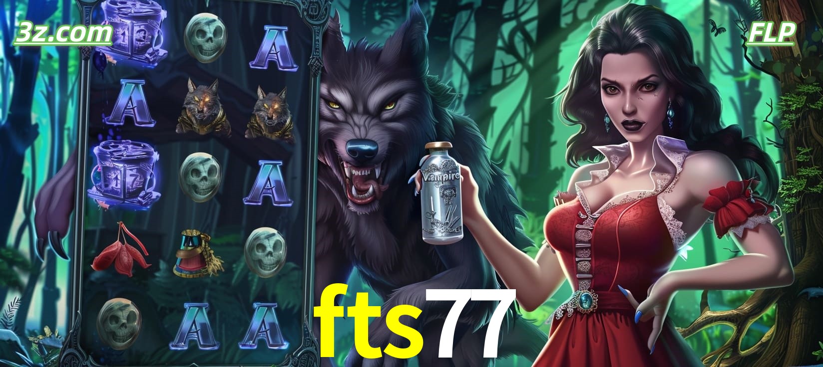 Slots online tema de lobisomem e vampira no fts77 cassino Brasil