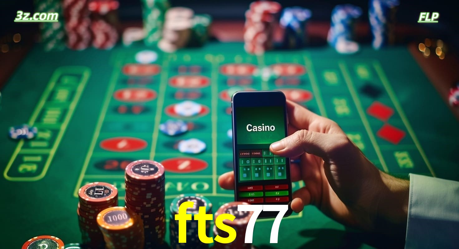Cassino online móvel fts77 com apostas em roleta e fichas de pôquer