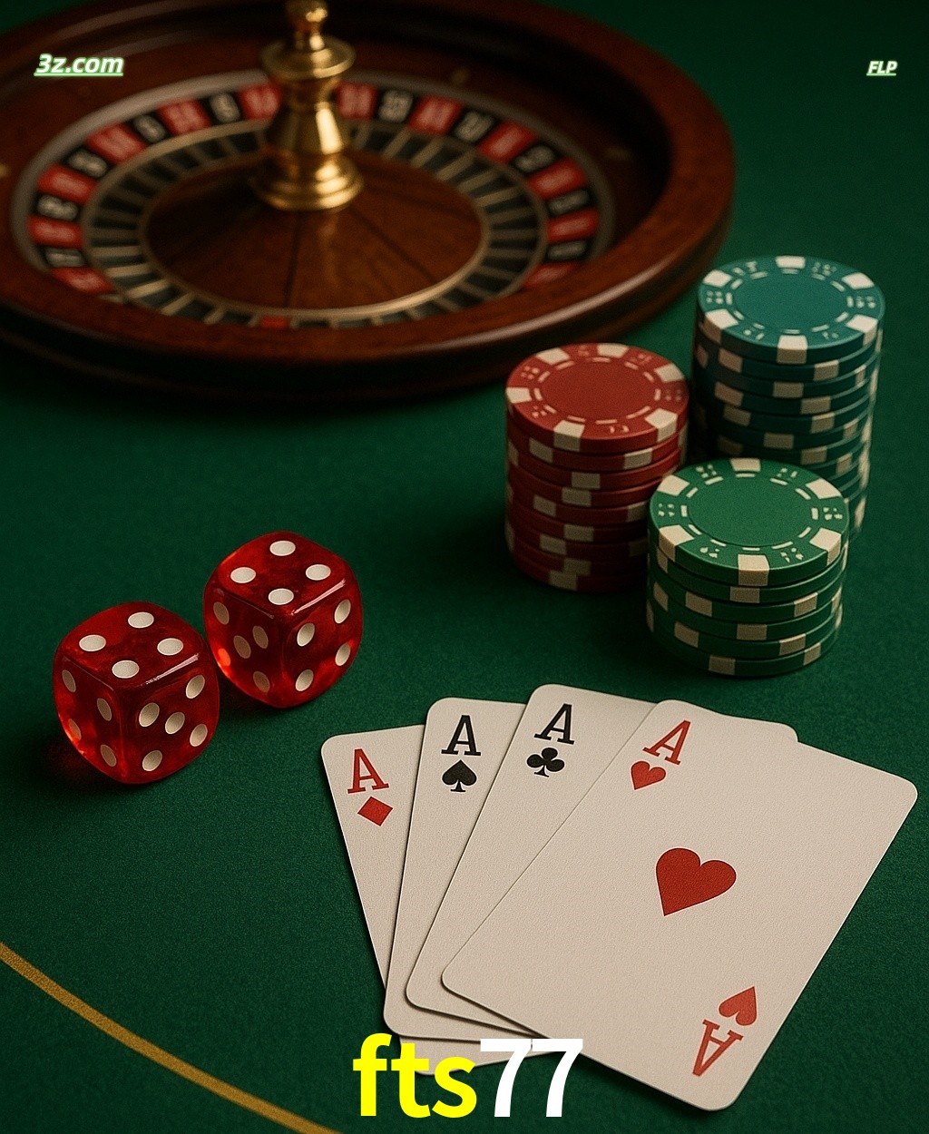 Cassino online fts77 com jogos de mesa: roleta, dados, pôquer e fichas